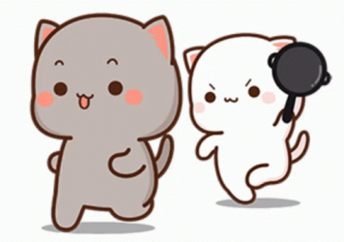 Cartoon Cats One With Frying Pan