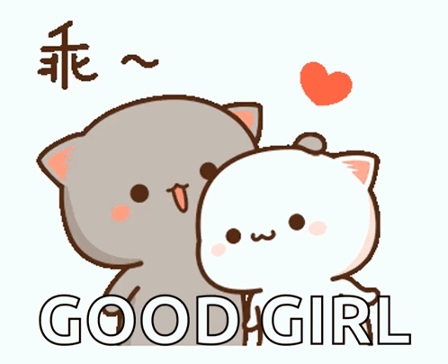 Cartoon Cats Saying Good Girl
