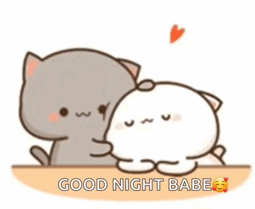 Cartoon Cats Saying Good Night Babe