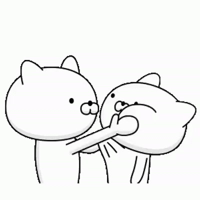 Cartoon Cats Standing Next to Each Other