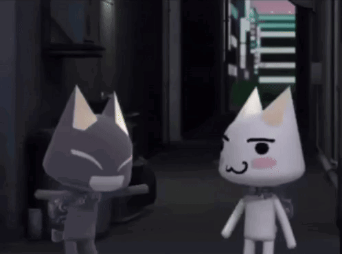 Cartoon Cats Standing Together GIF
