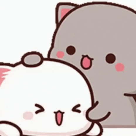 Cartoon Cats With Heart Heads