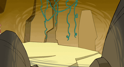 Cartoon Cave with Blue Vine