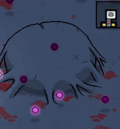 Cartoon Cave With Skulls and Purple Lights