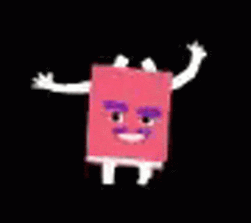 Cartoon Character Arms Outstretched in Pink Shirt and White Pants
