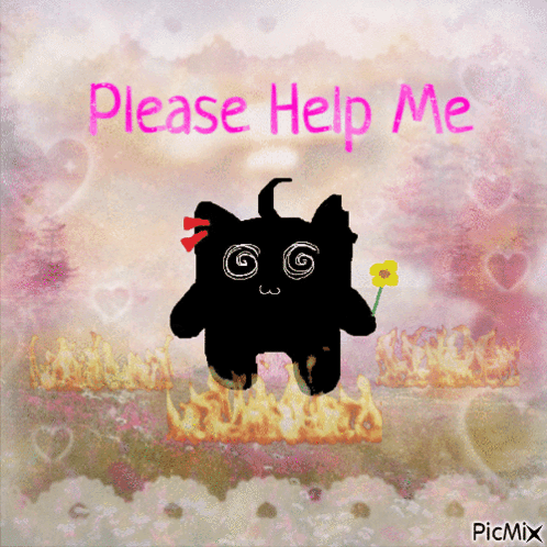 Cartoon Character Asking for Help