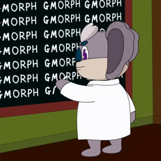 Cartoon Character at Blackboard With Morph