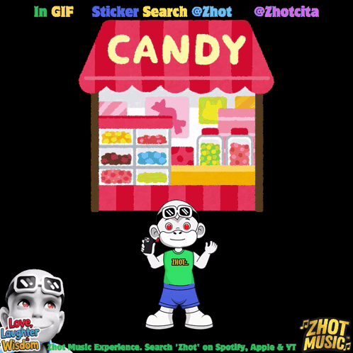 Cartoon Character at Candy Stand