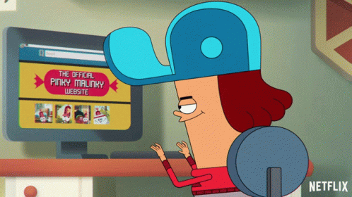 Cartoon Character At Computer GIF