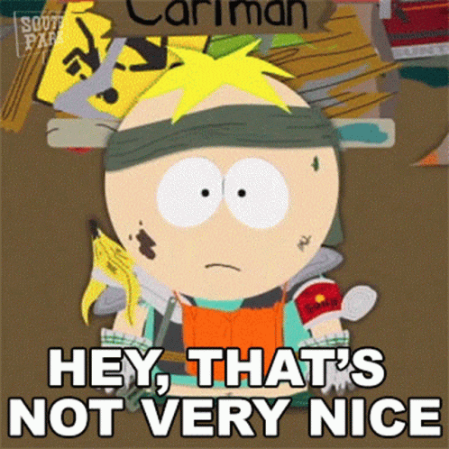 Cartoon Character Bandage Says Hey That's Not Nice