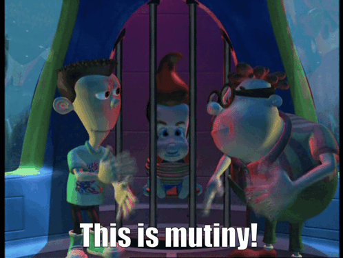 Cartoon Character Behind Bars Mutiny GIF