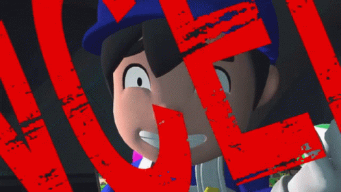 Cartoon Character Behind Red Sign Saying No