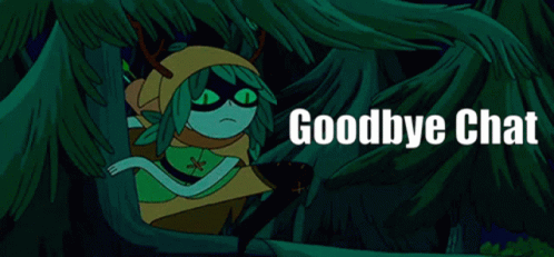 Cartoon Character Behind Tree Goodbye Chat