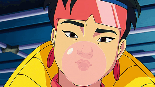 Cartoon Character Blowing Bubble Gum