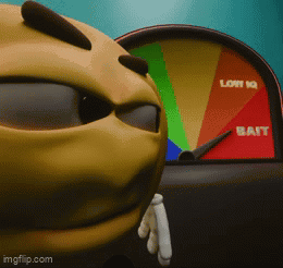 Cartoon Character by Speedometer Saying Low IQ
