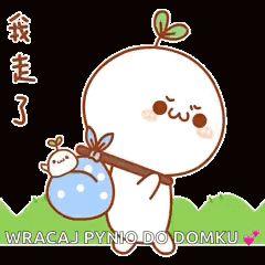 Cartoon Character Carrying Baby in Blue Blanket