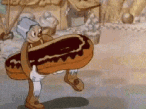 Cartoon Character Carrying Large Donut On Back GIF