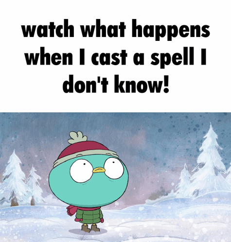 Cartoon Character Casting Spell In Snow GIF