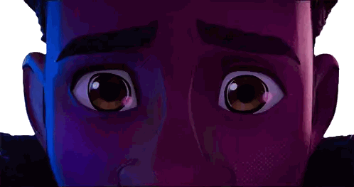 Cartoon Character Close Up Purple Eyes