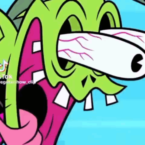Cartoon Character Close Up with Big Mouth