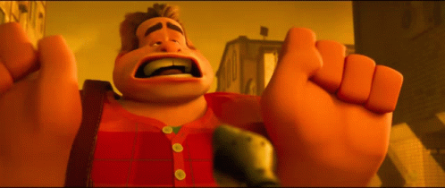 Cartoon Character Close Up With Fist in Air