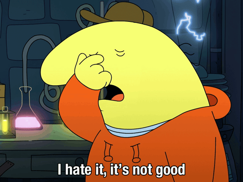 Cartoon Character Covering Face I Hate It