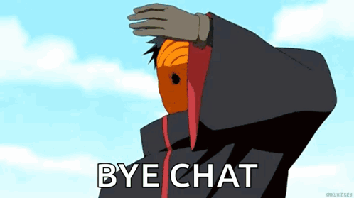 Cartoon Character Covering Face Saying Bye Chat