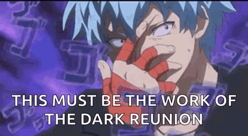Cartoon Character Covering Face Saying This Must Be the Work of the Dark Reunion