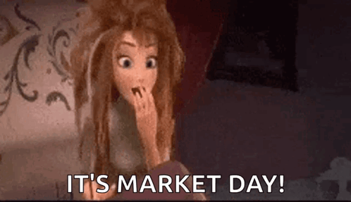 Cartoon Character Covering Mouth Saying Market Day