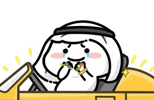 Cartoon Character Crying in Car