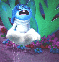 Cartoon Character Crying on Cloud