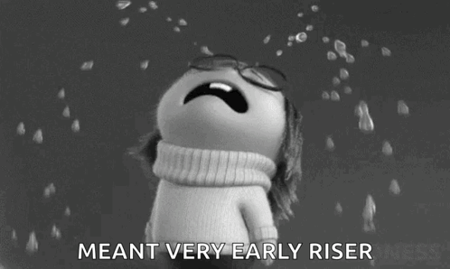 Cartoon Character Crying Saying Very Early Rise
