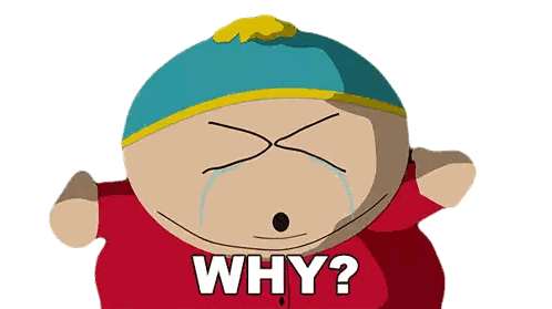 Cartoon Character Crying with Why
