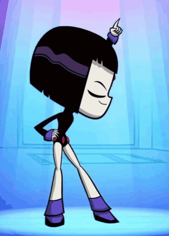 Cartoon Character Dancing And Pointing Up GIF