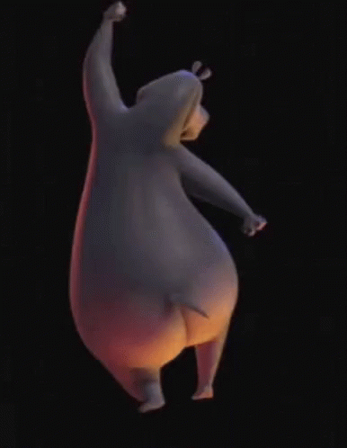 Cartoon Character Dancing in Darkness