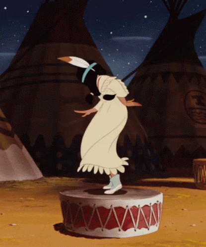 Cartoon Character Dancing On Drum GIF
