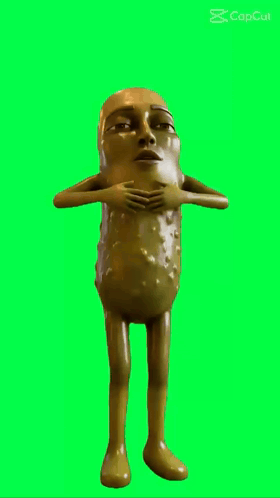 Cartoon Character Dancing on Green Screen