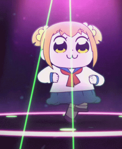 Cartoon Character Dancing On Stage With Green Light GIF