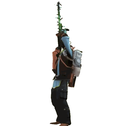 Cartoon Character Dancing with Rocket Launcher