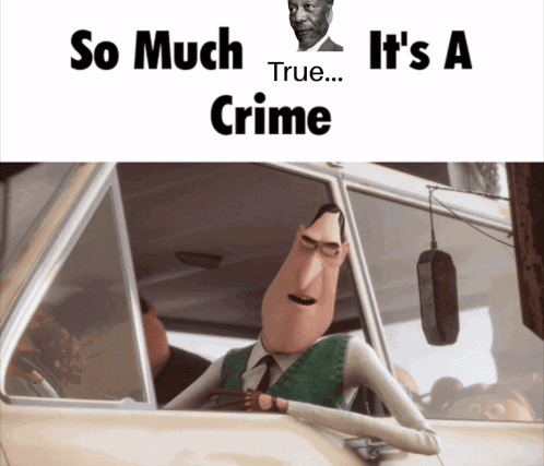 Cartoon Character Driving Car So Much True It's a Crime