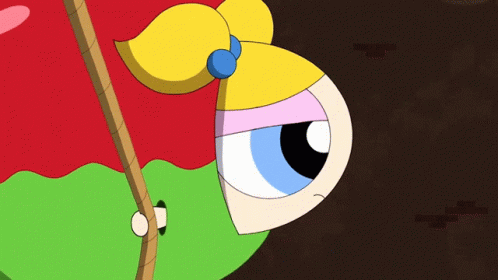 Cartoon Character Eye With Red and Green Background