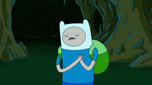 Cartoon Character Eyes Closed Hands Folded