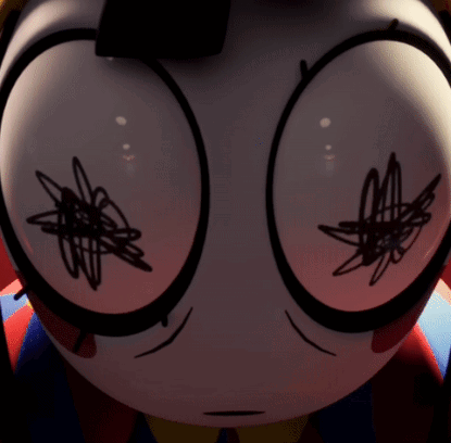 Cartoon Character Face with Drawing
