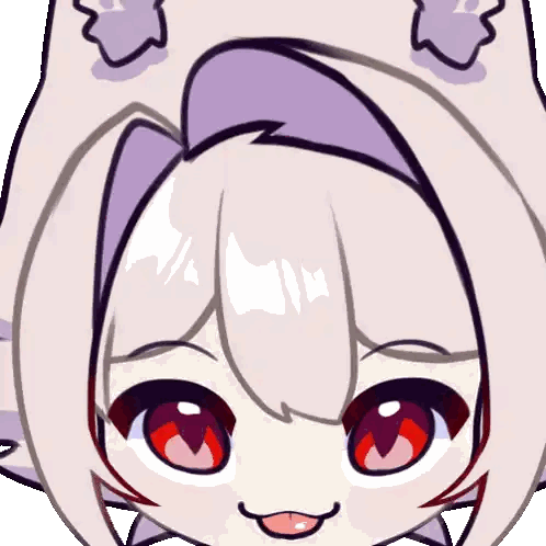 Cartoon Character Face with Red Eyes