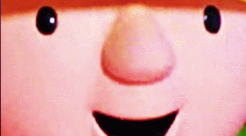Cartoon Character Face with Yellow Helmet