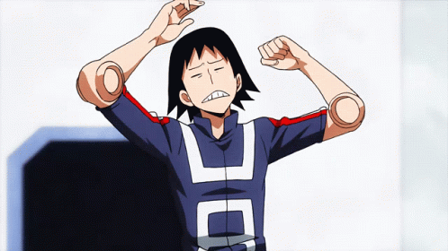 Cartoon Character Flexing Muscles with C Shirt