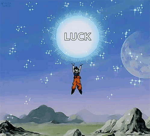 Cartoon Character Flying Holding Luck Sphere GIF