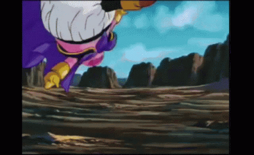 Cartoon Character Flying Over Desert Mountains
