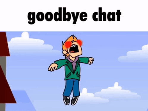 Cartoon Character Flying Saying Goodbye Chat