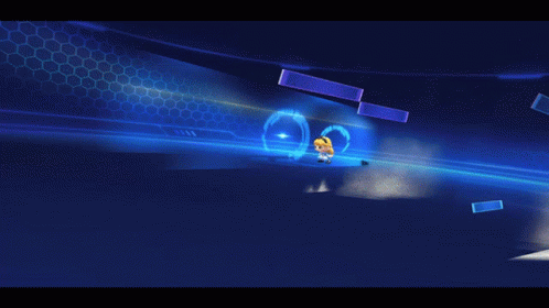 Cartoon Character Flying Through Blue Space
